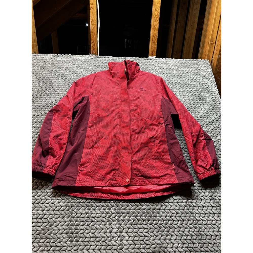 Camel Mens XL Jacket Red Burgundy Y2K Gorpcore Outdoor Hiking Windbreaker 25"